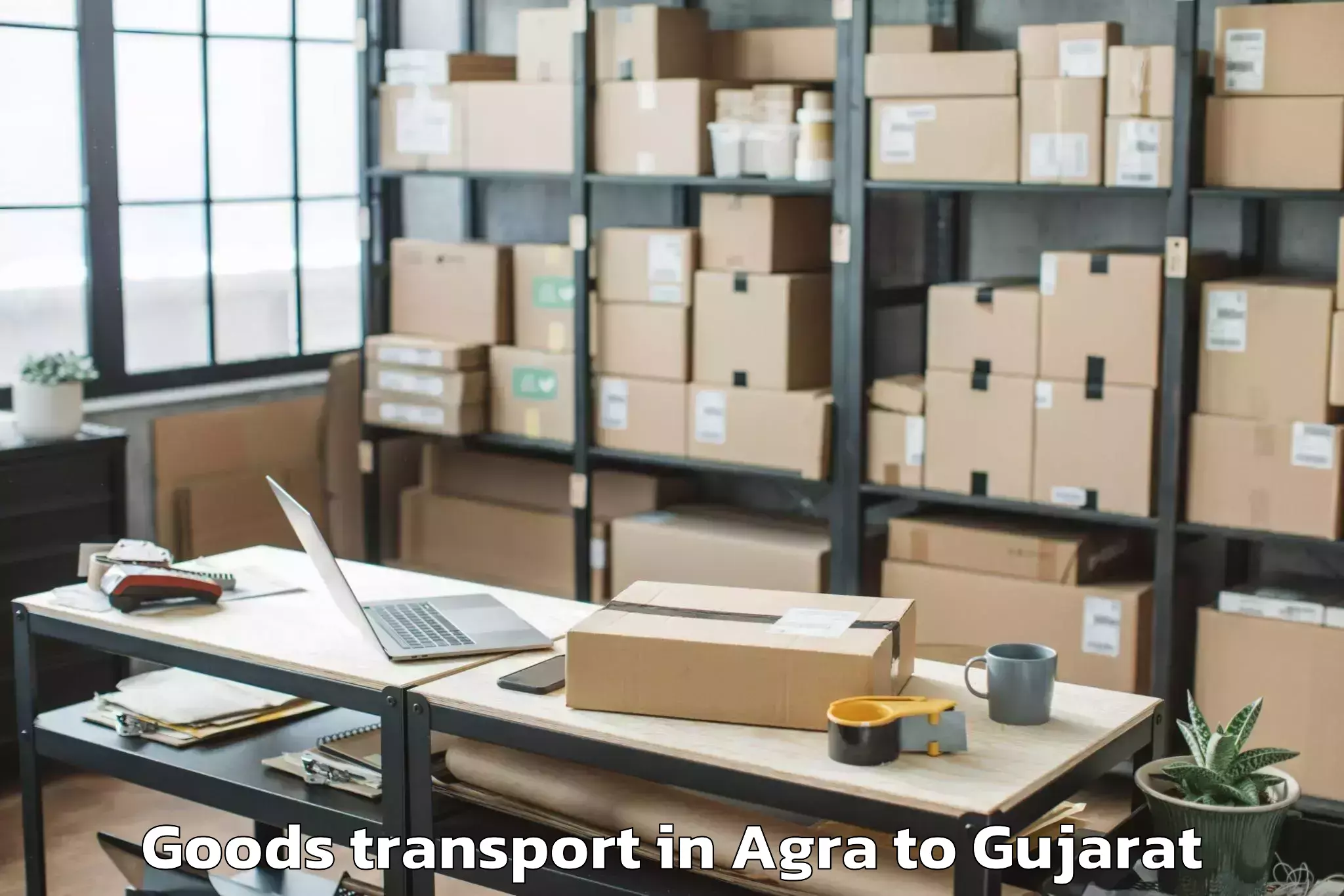 Discover Agra to Mangrol Goods Transport